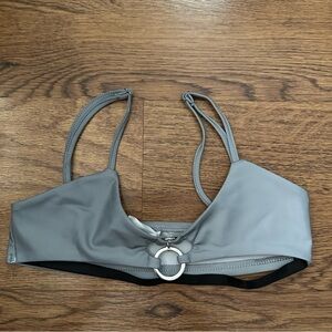 iHeartRaves Gray Bikini Top with Ring Accent size XS rave festival party sexy